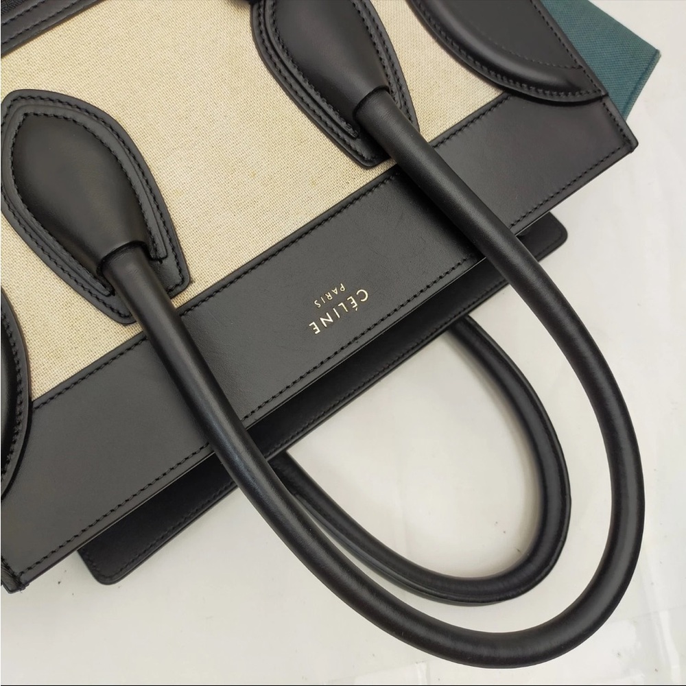 Celine Black, Cream, and Teal Satchel - Picture 4 of 8